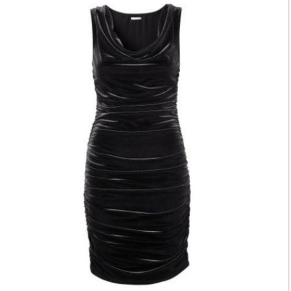 black velvet ruched dress